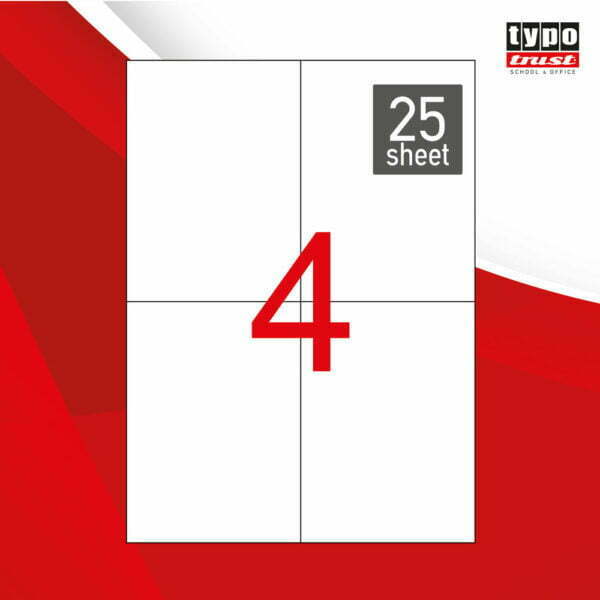 Αυτοκόλλητες Ετικέτες Typotrust 100τεμάχια Α4 Ορθογώνιες 105x148.5mm