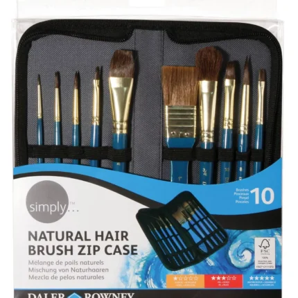 Πινέλα Ακουαρέλας Natural Hair Zip Case Σετ 10τμχ - Short Handle