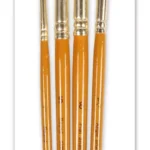 Ακρυλικά Πινέλα Gold Taklon Σετ 4τμχ - Short Handle #1