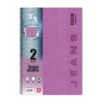 Jeans Τετράδιο Σπιράλ A4 2 θεμάτων Μωβ