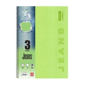 Jeans Τετράδιο Σπιράλ A4 3 θεμάτων Πράσινο