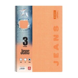 Jeans Τετράδιο Σπιράλ A4 3 θεμάτων Πορτοκαλί