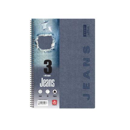 Jeans Τετράδιο Σπιράλ Β5 3 θεμάτων