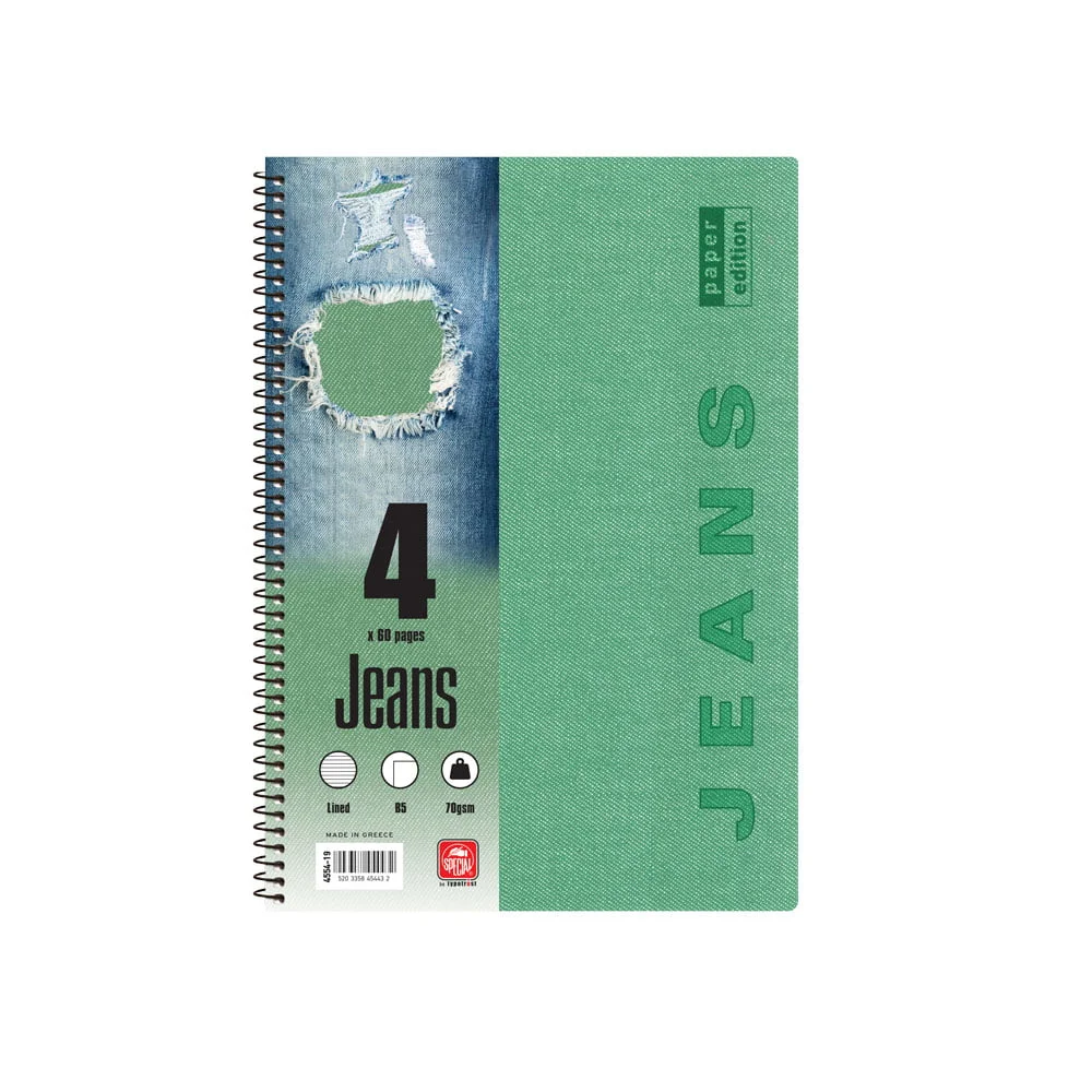 Jeans Τετράδιο Σπιράλ Β5 4 θεμάτων, - Image 2