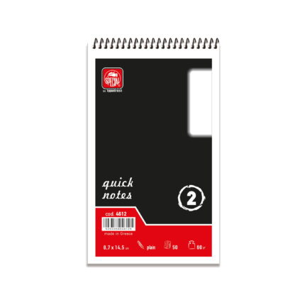 Μπλοκ σπιράλ QUICK NOTES 8.7x14.5 Λευκό No2