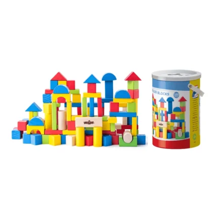 Κουβαδάκι με πολύχρωμα τουβλάκια 100 τμχ