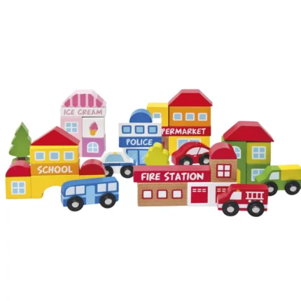 Ξύλινη πόλη με αυτοκίνητα