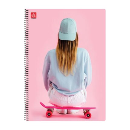 Illustration Τετράδιο Σπιράλ A4 2 θεμάτων Skate-Girl