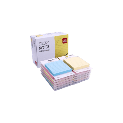 DELI ΧΑΡΤΙΑ ΣΗΜΕΙΩΣΕΩΝ ΑΥΤΟΚΟΛΛΗΤΑ ΡΙΓΕ 100 ΦΥΛΛΑ 76x76mm ΑΣΣΟΡΤΙ ΒΙΤΡΙΝΑ 12τεμάχια