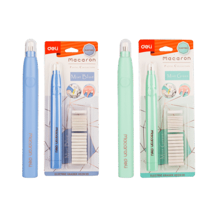 DELI ΓΟΜΑ ΗΛΕΚΤΡΙΚΗ & 20 ΑΝΤΑΛΛΑΚΤΙΚΑ 5mm / 2.5mm   21τεμάχια  225x90mm MACARON ΑΣΣΟΡΤΙ