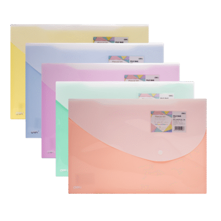 DELI ΦΑΚΕΛΟΣ ΚΟΥΜΠΙ PP 35x25cm MACARON ΑΣΣΟΡΤΙ 10τεμάχια