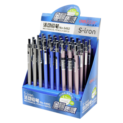 DELI ΜΟΛΥΒΙ ΜΗΧΑΝΙΚΟ 0.5mm ΜΕ ΓΟΜΑ ELITE ΑΣΣΟΡΤΙ 36τεμάχια