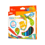 DELI ΜΑΡΚΑΔΟΡΟΣ JUMBO WASHABLE   ΧΑΡΤΙΝΟ 12 ΧΡΩΜΑΤΑ 6mm COLOR EMOTION 12τεμάχια