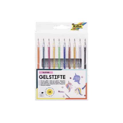 FOLIA ΣΤΥΛΟ GEL GLITTER ΧΡΩΜΑΤΑ 10τεμάχια