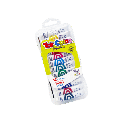 TOY COLOR ΤΕΜΠΕΡΑ SUPERWASHABLE ΠΛΑΣΤΙΚΟ BLISTER 12 ΧΡΩΜΑΤΑ 7.5ml PRIMARY ΑΣΣΟΡΤΙ