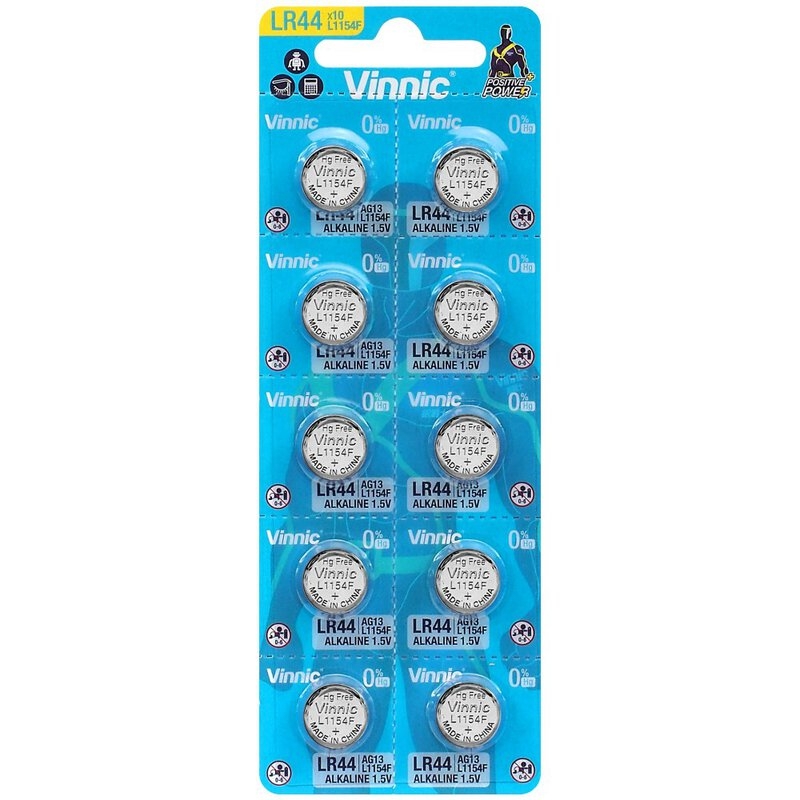 10 μπαταρίες / blister LR44-AG13 VINNIC 10 μπαταρίες / blister LR44-AG13 VINNIC
