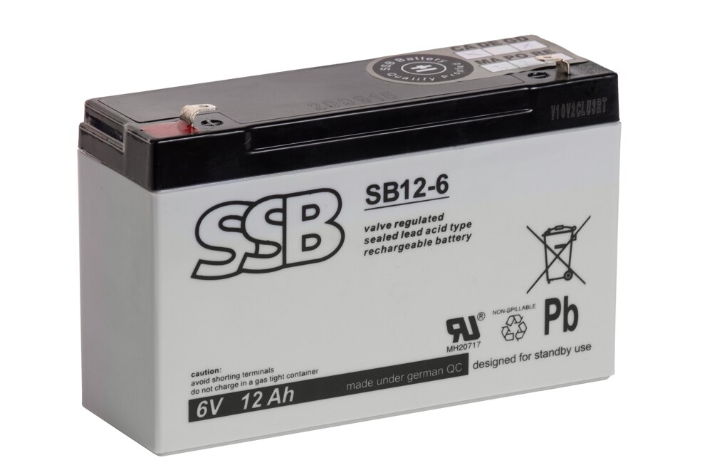 Μπαταρία μολύβδου 6V 12Ah SSB Μπαταρία μολύβδου 6V 12Ah SSB