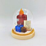 Χριστουγεννιάτικη γυάλα με όνομα / μήνυμα - Κεράκι